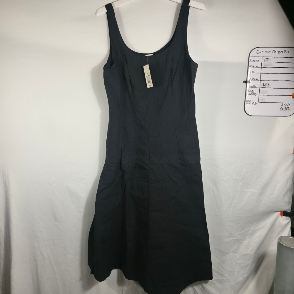 A New Day Midi Dress Womens 12 Black New Sleeveless Scoop Neck Paneled 018099858